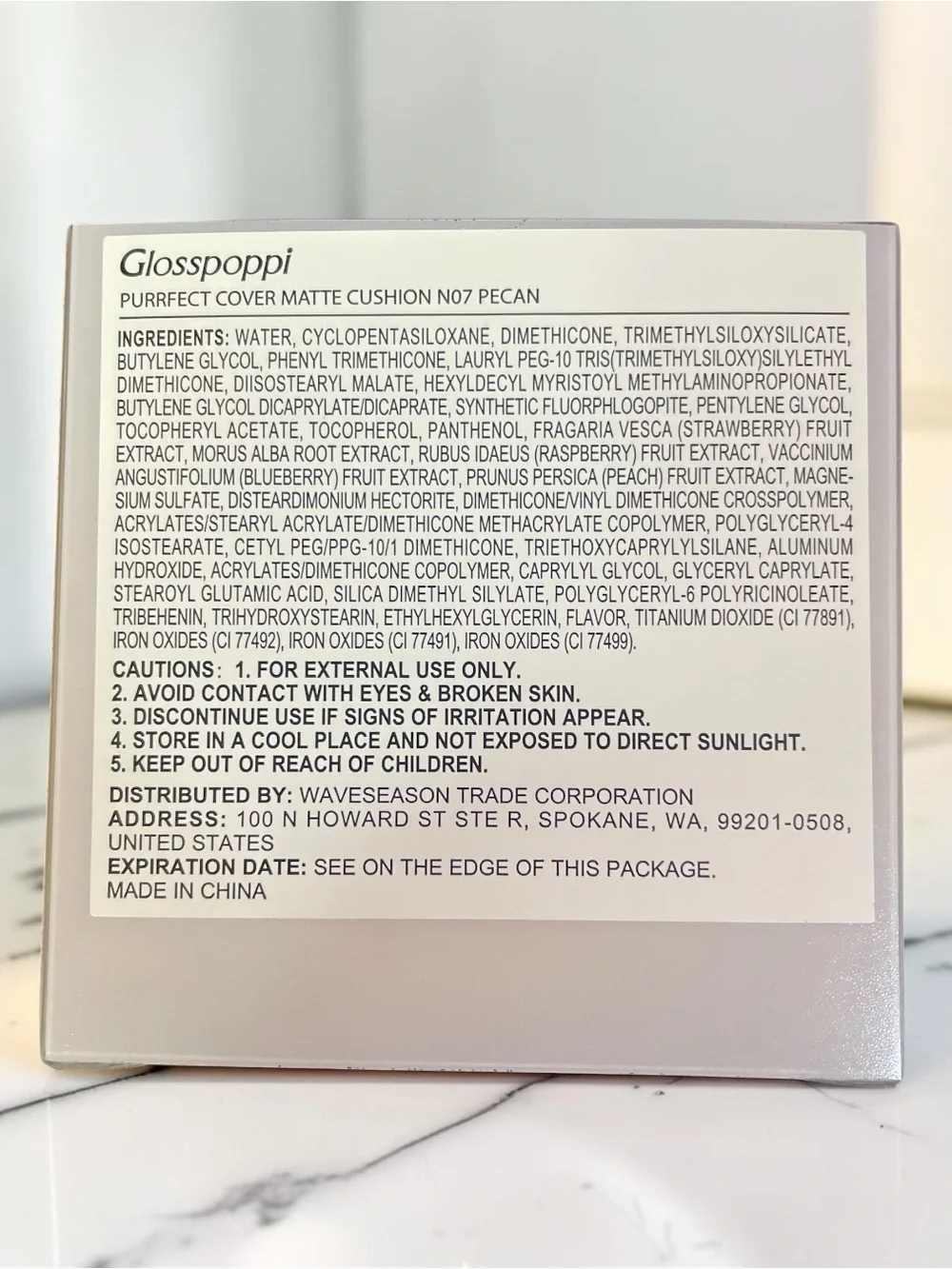 Glosspoppi Purrfect Cover Matte Cushion Foundation No7 Pecan NEW NIB
